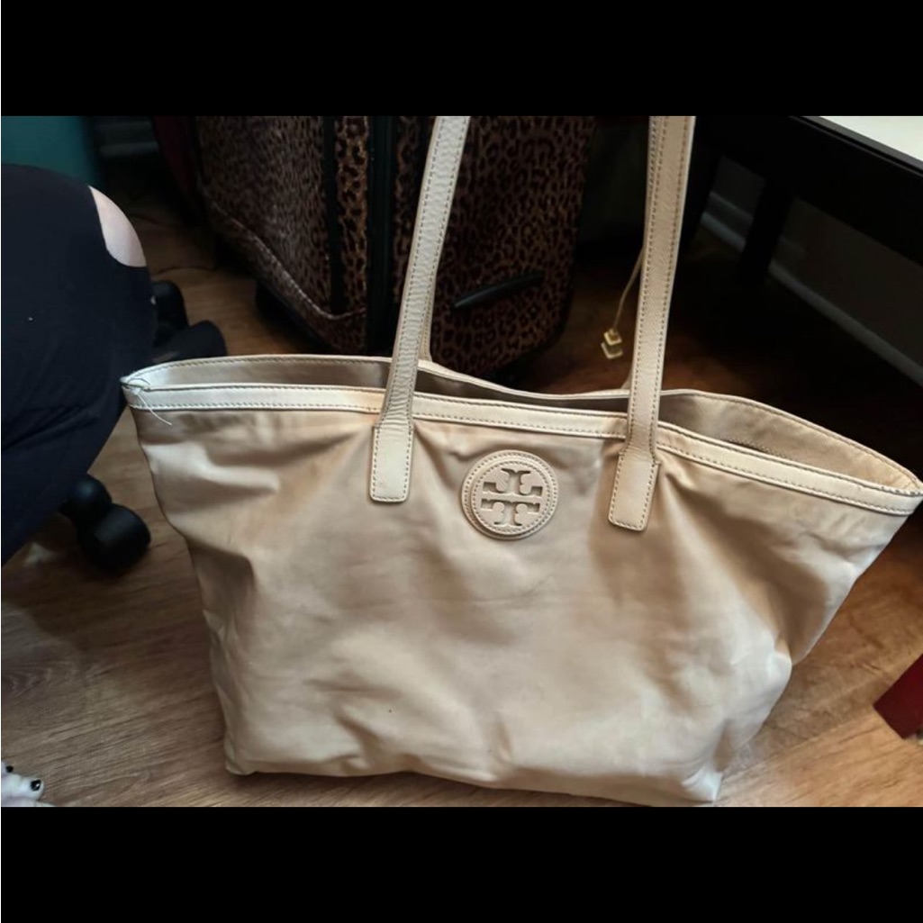 Tan Tory Burch Tote Bag